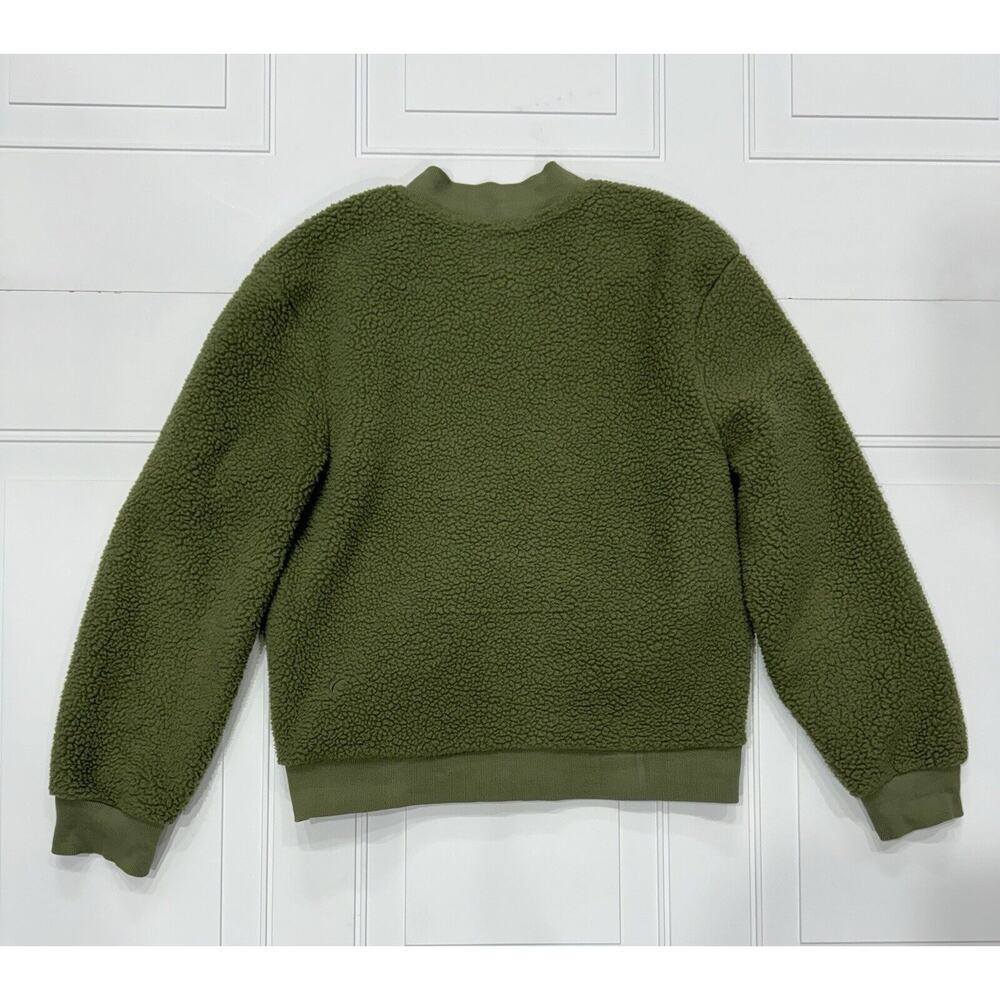 Zyia Active Olive Green and Black Sherpa Fleece Bomber Jacket Size M - Picture 6 of 6